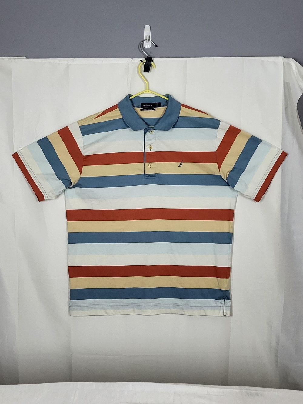 Nautica Striped Polo in Blue, Red, Cream, Tan